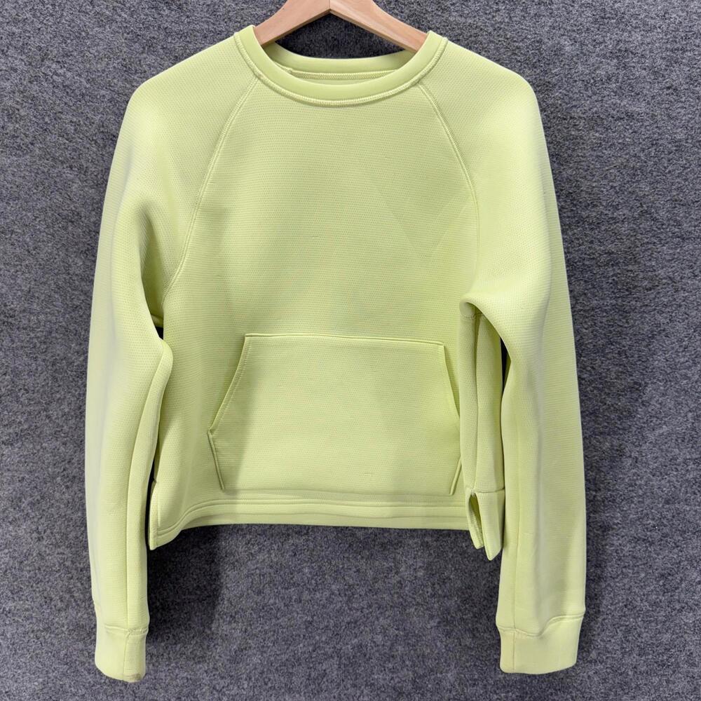 Tek Gear Sweatshirt Women XS Green Crew Neck Long Sleeve Pockets Pullover Casual